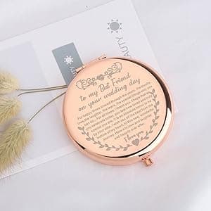 UJIMS to My Best Friend on Your Wedding Day Gifts for Bride Best Friend to Bride Makeup Mirror Wedding Gift for Bride (Best Friend to Bride Mirror)