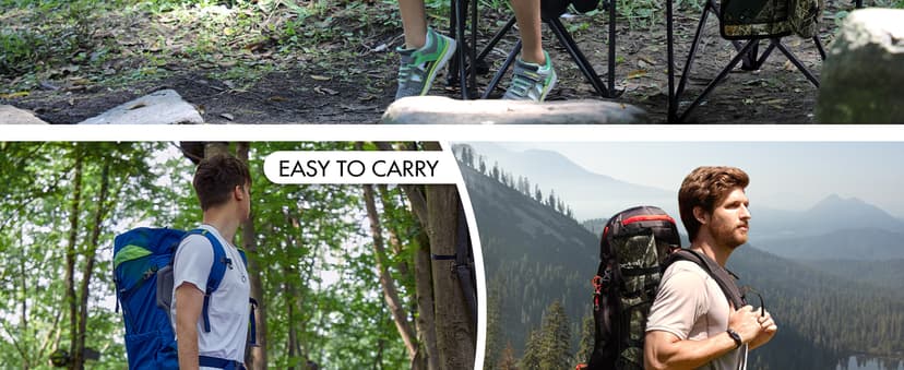 PORTAL Extra Large Quick Folding Tripod Stool with Backrest Fishing Camping Chair with Carry Strap