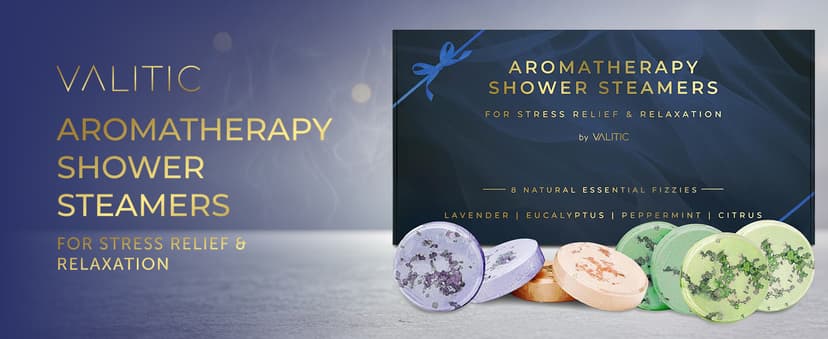 8 Natural Essential Fizzies: Lavender, Eucalyptus, Citrus, Peppermint, Relaxation Stress Relief Shower Tablets gifts for Mom VALITIC Aromatherapy Shower Steamers, Pods for Shower Spa Gift, 4 Scents B09MHRFGDW