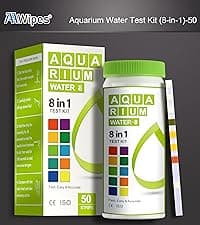 AAwipes Aquarium Ammonia Test Strips 8-in-1 |25 Strips | Quick & Accurate Water Testing Test pH, Carbonate, Alkalinity, Hardness, Chlorine, Nitrite, etc. (K02-25)