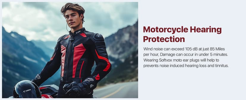 Motorcycle Ear Plugs with Lanyard, Wind Noise Reduction Keep Comms Clear & Comfort Under Helmet, Reusable Earplugs for Motor, Motorbike, Touring, Racing, Riding - 2 Sizes Hearing Protection, 27dB