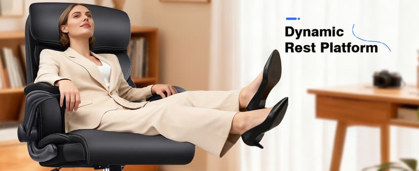 AreShark Office Chair - Executive High Back Breathable Comfy Desk Chair with Lumbar Support - Ergonomic Leather Rolling Swivel Computer Chair with Rock Function for Working Studying Gaming Relaxing