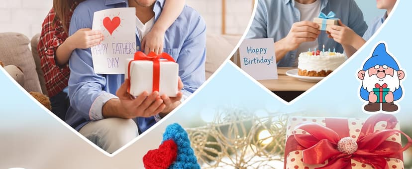 Dad Gifts Fathers Birthday - Handmade Knitted Gnome Funny Gift for Father's Day Birthday Christmas, Cute Gnome for Father Papa Present from Daughter Son, I Love You Gnome Matter What