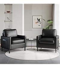 STHOUYN 72" W Faux Leather Black Sofa 3 Seat Couch, Modern Comfy Couch with 2 USB, Small Couches for Living Room Apartment Bedroom Small Spaces, Office(Black (Sofa))