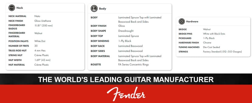 Fender FA-125CE Dreadnought Cutaway Acoustic-Electric Guitar - Sunburst Bundle with Gig Bag, Strap, Strings, Picks, and Austin Bazaar Instructional DVD