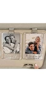 Custom acrylic clip with your photo and message, an anniversary, Valentine's Day or Christmas gift for couples and loved ones Personalized Car Visor Photo Clip, Drive Safe Picture Holder B0GGHG2KHN