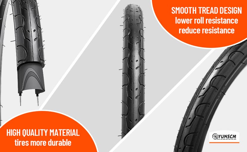 YUNSCM 2-PCS 20" Bike Tires 20x1.50/40-406 Compatible with Road Bike 20 x 1.50 20x1.5 Bicycle Tires (Y-1095)