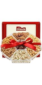7 Sectional Platter With a Variety of Freshly Roasted Nuts, Beautifully Packaged Gift for Birthday Nuts Gift Basket B0CGVVR2H9