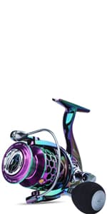 Sougayilang Fishing Reel 13+1BB Light Weight Ultra Smooth Aluminum Spinning Fishing Reel with Free Spare Graphite Spool