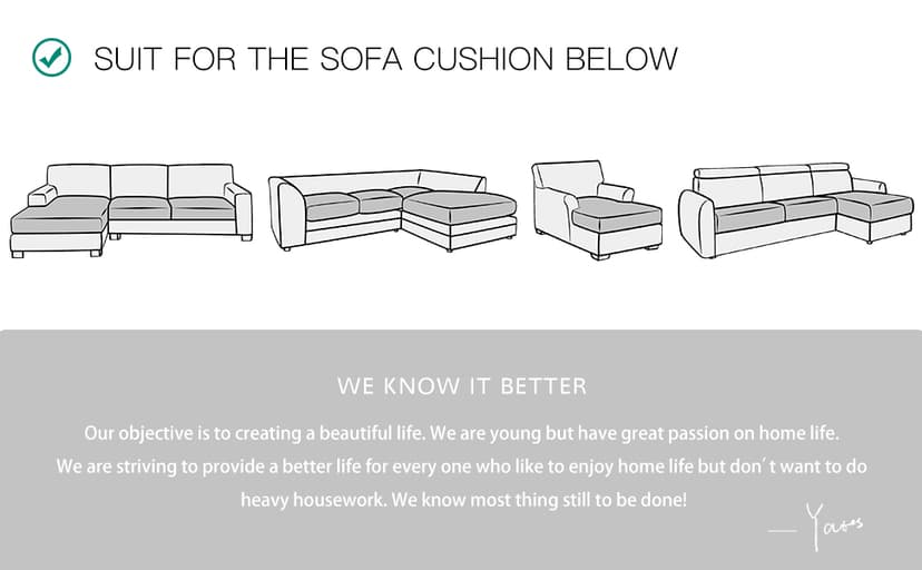 Yates Home Couch Covers for Sectional Sofa L Shape PU Leather Cushion Slipcover Water-Proof Elastic Chaise Seat Cover Protector Slip Cover for Settee Seater Replacement in Living Room(XXL, Chocolate