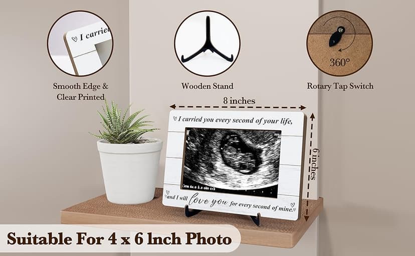 Miscarriage Memorial Picture Frame, I Carried You Every Second of Your Life Wooden Photo Frame With Stand, Baby Loss Memorial Gifts For Parents, Baby Loss Remembrance Gifts For Mom, A34