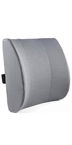 DMI Lumbar Support Pillow for Chair to Assist with Back Support with Removable Washable Cover and Firm Insert to Ease Lower Back Pain while Improving Posture, 14 x 13 x 5, Contoured Foam, Elite, Gray