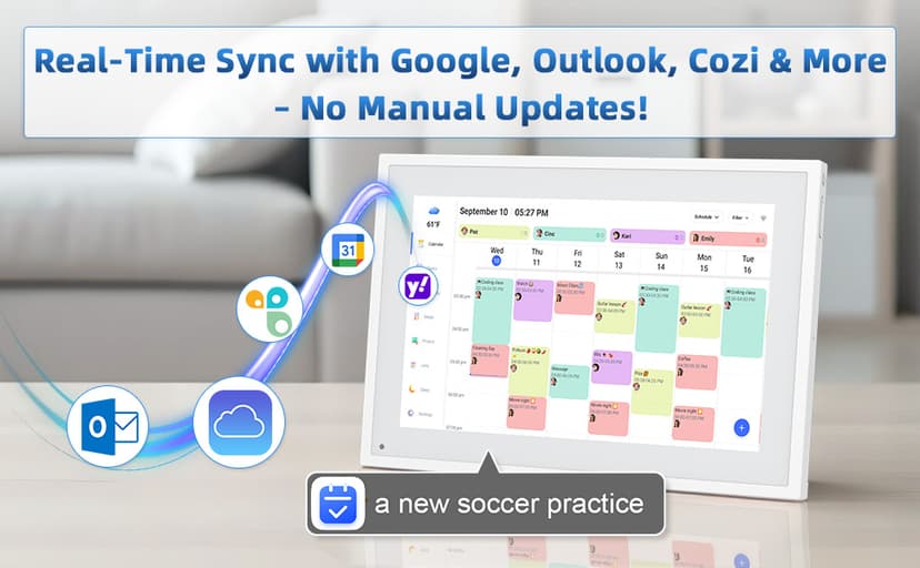 Calendar Digital 10.1 Inch, Digital Frame Combined Smart Touch Screen Electronic Wall Planner Family Organizer Chore for Family Schedules Gift for Mother Mom Women Grandpa