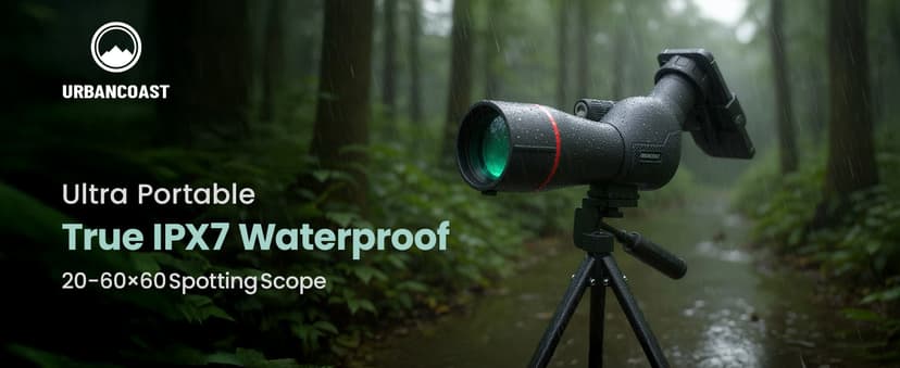 Spotting Scope 20-60x60mm - Waterproof IPX7 Spotter Scope with Phone Adapter and Tripod, Portable for Bird Watching Wildlife observing and Hiking, Black