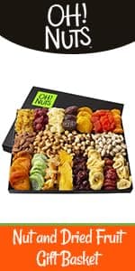Oh! Nuts Dried Fruit and Nuts Gift Basket XL 18 Variety Basket - Gourmet Holiday Kosher Gift Box - Food Snack Box for Birthday, Anniversary, Corporate Gift for Men, Women, Mom, Dad