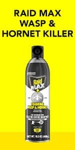 Raid Wasp & Hornet Killer Spray, Kills the Entire Nest, For Paper Wasps, Yellow Jackets, Mud Daubers, and more, 17.5 oz