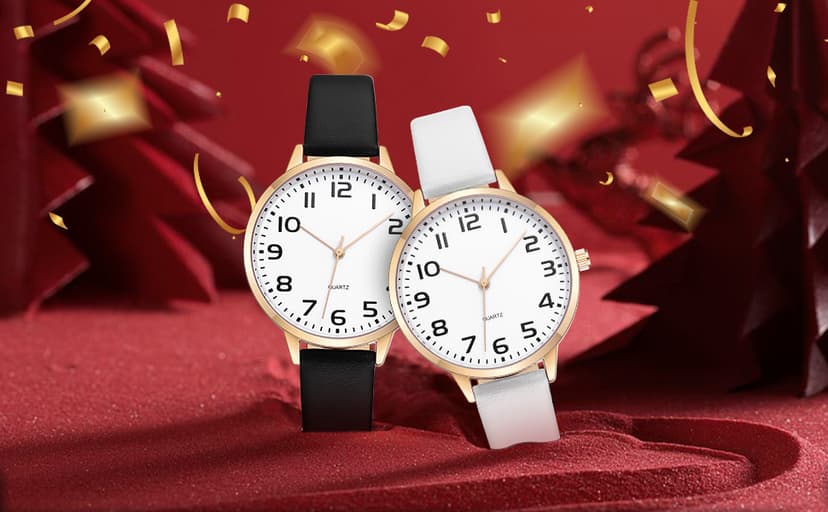 TWOPTION Women's Dainty Analog Leather Dress Watch for Small Wrists, Ladies Waterproof Watches for Women, Reloj para Mujer