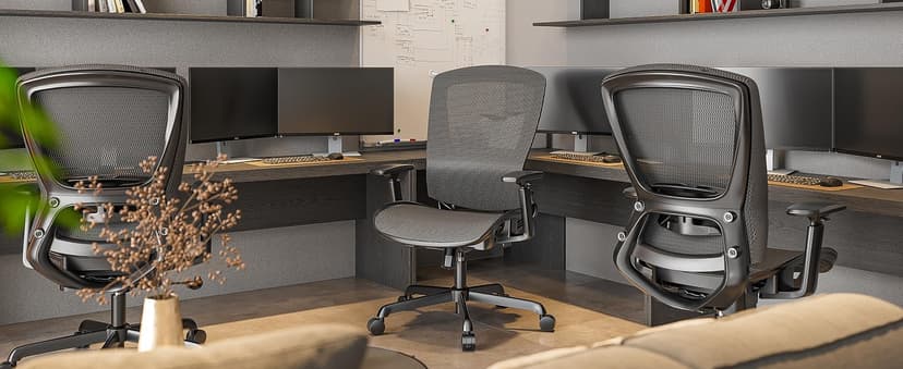 ELABEST T96 Mesh Office Chair,Ergonomic Computer Desk Chair,Sturdy Task Chair- Adjustable Lumbar Support & Armrests,Tilt Function,Comfort Wide Seat,Swivel Home Office Chair