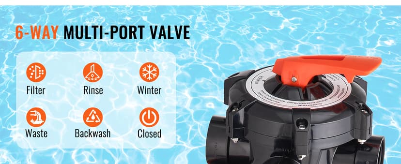 VEVOR 14-inch Sand Filter Pump for Above Ground, Digital Programmer Timer, 3000 GPH, 3/4 HP Pool Pumps System & Filters Combo Set with 6-Way Multi-Port Valve & Strainer Basket, Easy Installation