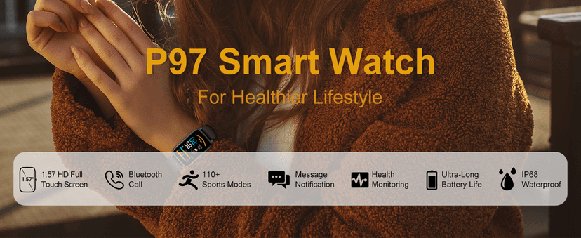 Smart Watch for Men Women, 1.57" Smartwatch (Answer/Make Call) , Fitness Tracker with 110+ Sport Modes, Heart Rate/Sleep Monitor, IP68 Waterproof, Bluetooth Calls, Smartwatches for Android iOS Black