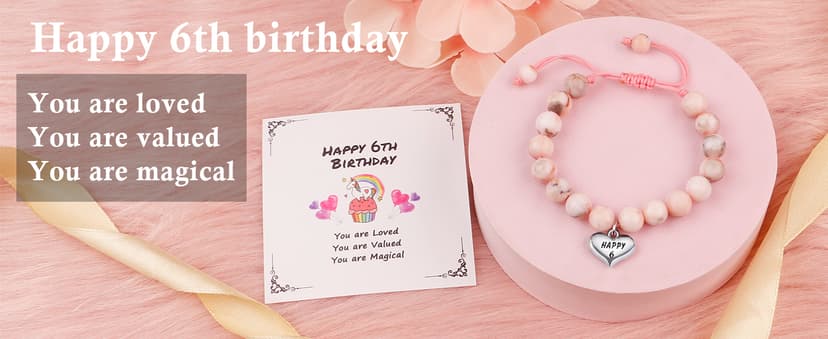 Sereney Birthday Gifts for Girls, Beaded Bracelets as 1 3 4 5 6 7 8 9 10 11 12 13 15 16 Year Old Birthday Gift, Adjustable Stone/Pearl Bracelet as Happy Birthday Gifts for Daughter Granddaughter Niece