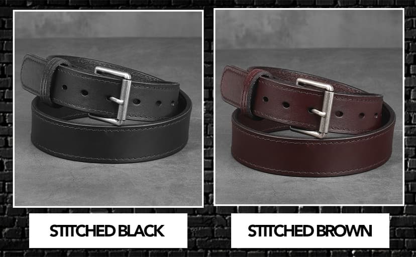 KOSIBATE Leather Gun Belt for Men - Heavy Duty EDC Belt, Concealed Carry CCW Belt- 1.5-Inch Width, 14 OZ Leather