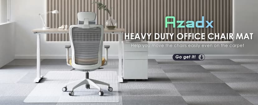 Azadx Heavy Duty Office Chair Mat for Carpet 32" x 48" Hard Material Chair Mat for Carpeted Floor Slip Resistant Carpet Protector for Home Office Easy Glide Desk Floor Mat for Office Chair on Carpets