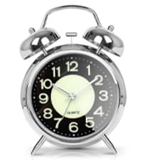 AYRELY® Super Loud Alarm Clock for Heavy Sleepers Adults,Twin Bell Retro 4 Inch Silent Non-Ticking Quartz with Backlight, Luminous dial, Alarm Clocks for Bedrooms Bedside (Silver)