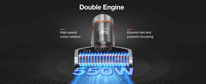 Jimmy BX7 Pro Max Graphene Mattress Vacuum Cleaner with Dust Sensor, Bed Vacuum with UV Light, 550W Powerful 16Kpa Suction Handheld Vacuums Couch Cleaner (Corded)