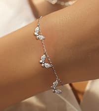 LOVECOM 925 Sterling Silver Star/Heart/Flower/Butterfly Bracelets for Women B0DQ93M6G7