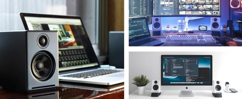 Audioengine A2+ Desktop 24 Bit Limited Edition Wireless Bluetooth Desktop Speakers - 60W Computer Speakers for Music and Gaming Accessories