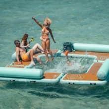 BOTE Hangout Suite Floating Chair Pool Beach Lake Boat Float Adults Family Friendly 4FT Multiple Colors 1 or 2 Pack Options Includes Mesh Carry Bag for Travel