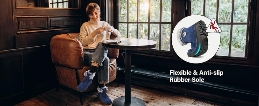 Alicegana Women Winter Boots Snow: Warm Cotton Fur Lined Winter Shoes Lace Up Comfortable Non Slip Ankle Platform Boots Outdoor