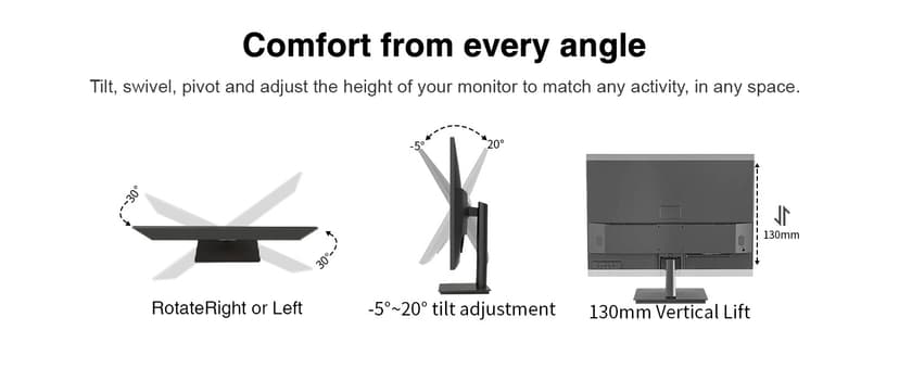 Great voell 23.8" Inch Computer Monitor- FHD 1080P IPS Display 75Hz, 99% sRGB, Eye Care, HDMI VGA, FreeSync, VESA Mountable - Slim Bezel Office & Casual Gaming Screen for PC Console