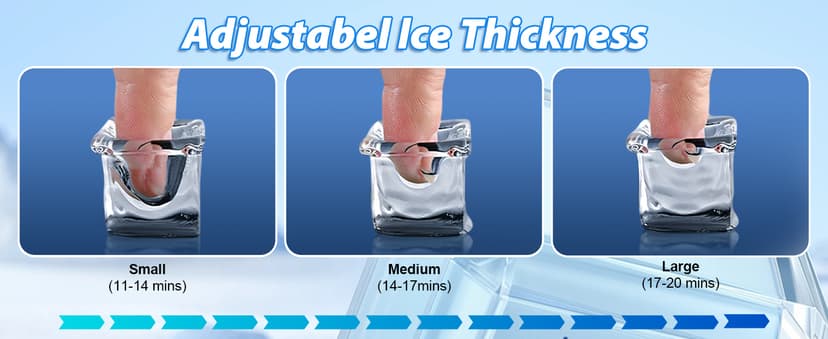 Under Counter Ice Maker, Ice Maker Machine Commercial, 120Lbs/24H with 35lbs Storage Bin, 40Pcs Cubes in 10Mins, Built in Ice Machine for Home Office Commercial