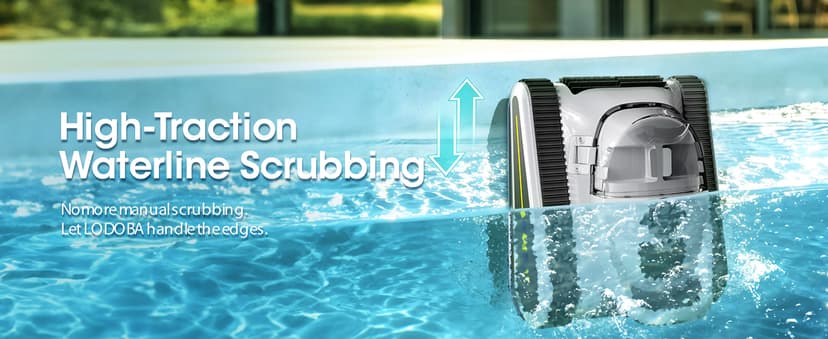 Pool Vacuum for Inground Pools & Above Ground Pool, Cordless Robotic Pool Cleaner with 180W Brushless Motor, 3-Hour Runtime, Wall-Climbing Pool Robot Scrubber for Pools up to 2150 Sq.Ft.