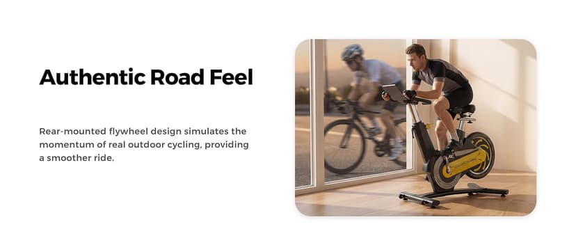 Compact Exercise Bike for Small Spaces, Quiet Rear Flywheel Stationary Bike for Home, 7-Level Lever Resistance, Soft Seat Indoor Cycling Bike for Petite to Medium Frames (<26dB)