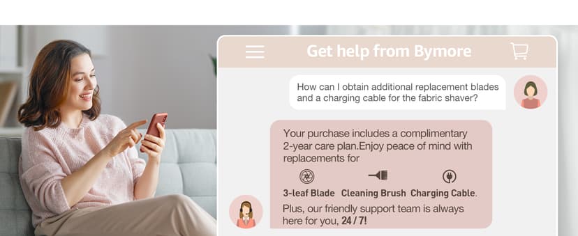 Bymore Fabric Shaver Lint Shaver for Clothes, Dual Power Lint Remover with Battery or Corded Use, Portable Sweater Shaver for Clothing, Furniture & Travel