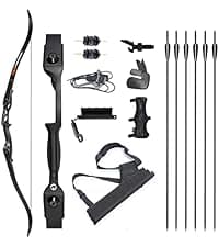 TOPARCHERY Archery 56" Takedown Hunting Recurve Bow Metal Riser Right Hand Longbow