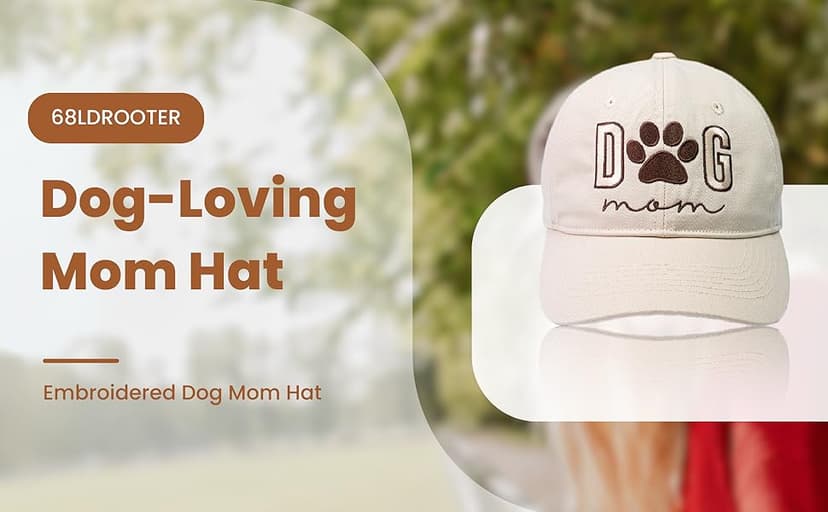 Women's Embroidered Dog Mom Hat Adjustable, Embroidered Baseball Cap for Women, Birthday Gifts for mom Black
