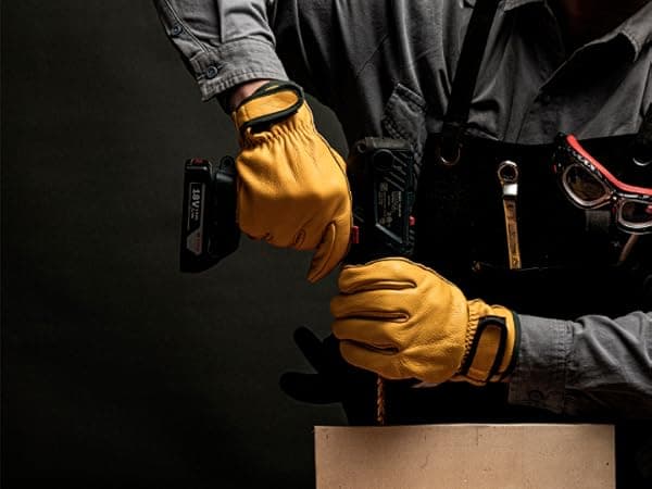 toolant Winter Leather Work Gloves, Warm 3M Thinsulate Lining for Cold Weather Work, Thermal Insulated Gloves