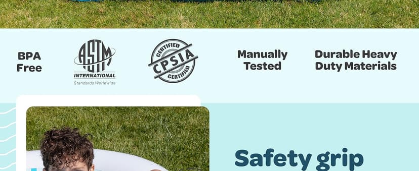 Premium Large Inflatable Pool with Soft Floor, Handles and Drain for Adults and Kids, 90"x60"19" Durable Blow Up Outdoor Swimming Pool for Backyard, Summer Gift, Family Size Kids Pool