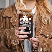 Gifts for Wife from Husband - Wedding Anniversary for Women, Birthday, Mothers Day, Christmas Wife Gifts for Her - Romantic Love Gift for Her - 16 Oz Can Glass