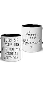 WHIDOBE Christmas Gift For Retired Men Women - Retirement Mug - Retirement Gifts - Retired Under New Management See Wife For Details Present - Retiree Gift For Husband, Dad, Boyfriend, Boss, Coworker