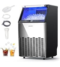 Commercial Ice Maker Machine 85Lbs/Day, 24Lbs Storage, Built-in Undercounter Ice Maker with Auto-Cleaning & Timer, Freestanding Stainless Steel Ice Machine, Ideal for Home Office Restaurant Bar
