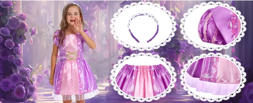 LIMIROLER Princess Dress Up Clothes for Little Girl Role Play Costume Gift Set Princess Dress Up Toys for Toddler Girls B0DF2V6NHW