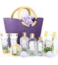 Spa Luxetique Gift Baskets for Women, Spa Gifts for Women - 10pcs Lavender Gift Sets with Body Lotion, Bubble Bath, Relaxing Bath Sets, Mothers Day Gifts for Mom