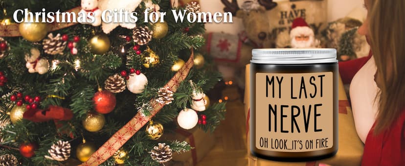 Homsolver Birthday Gifts for Women, Funny Friendship Gift for Best Friend - My Last Nerve Lavender Candle - Unique Birthday Gifts for Women, Her, Mom, BFF, Sister