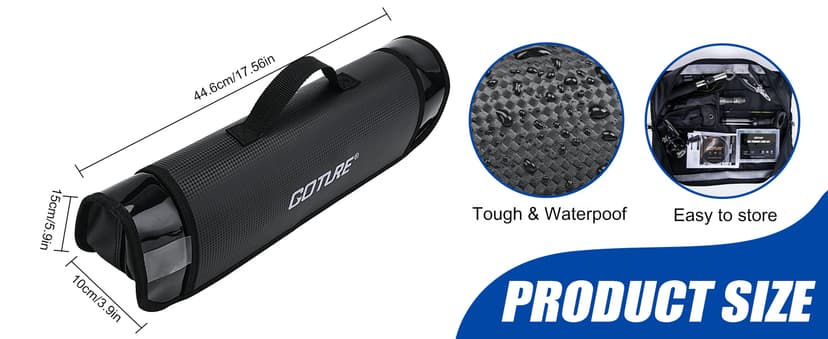 Goture Ice Fishing Rod and Reel Combo with Carry Bag, 24''Medium Spinning Ice Fishing Pole, 58Pcs Jigs & Lures with Storage Box, Line,Fish Gripper, Pliers and Tools for Trout Bass Walleye