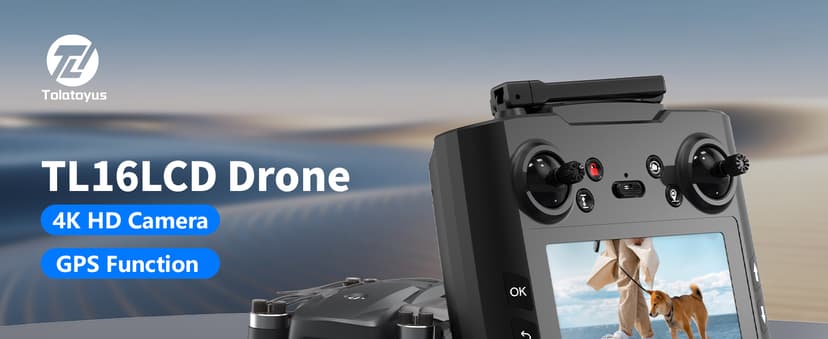 Drones with Camera for Adults 4K, GPS Drone with 4.5” LCD Screen Controller Follow Me Auto Return 5G Long Range Transmission Foldable FPV Drone for Beginners Under 249g
